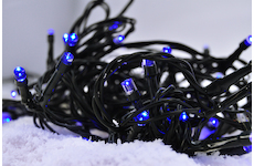 Solight 1V50-B LED vánoční řetěz, 3m, 20xLED, 3x AA, modré světlo, zelený kabel