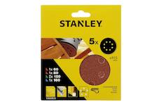 Stanley STA32022-XJ Brusné papíry pro excentrickou brusku O 115 mm 1x P60, 1x P80, 2x P120, 1x P180, Bosch, Kress, Metabo STA32022