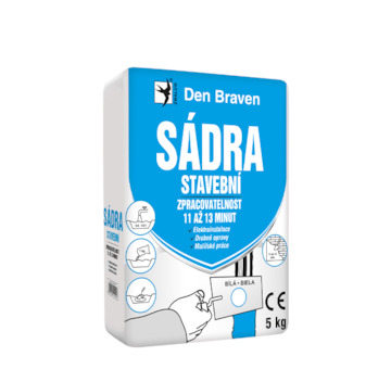 DEBBEX by Den Braven 00419GY Sádra stavební 5 kg pytel bílá