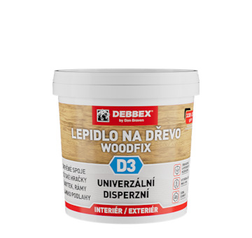 DEBBEX by Den Braven 50233FF Lepidlo na dřevo WOODFIX D3 1 kg kbelík bílá, po vytvrzení transparentní