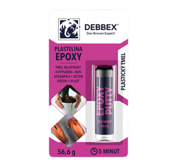 DEBBEX by Den Braven 50740DBX Plastelína Epoxy 56,6 g blistr světle černá