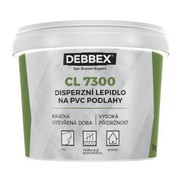 DEBBEX by Den Braven 510057RL Disperzní lepidlo na PVC podlahy CL 7300 1 kg kbelík bílá