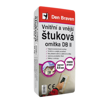 DEBBEX by Den Braven 57112Q Vnitřní a vnější štuková omítka DB II 25 kg pytel šedá