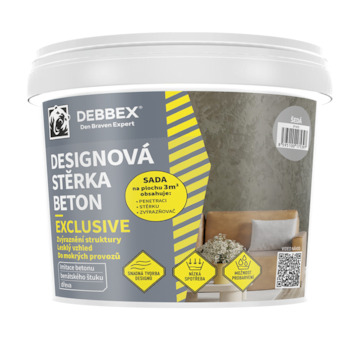 DEBBEX by Den Braven 57141Q Designová stěrka BETON EXCLUSIVE 5 kg kbelík šedá