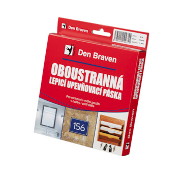 DEBBEX by Den Braven B5331RL Oboustranně lepicí upevňovací páska v krabičce 25 mm × 2 mm, délka 10 m 10 m bílá