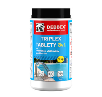 DEBBEX by Den Braven CH200 Cranit Triplex tablety - dezinfekce, proti řasám, vločkování 1 kg dóza namodralá
