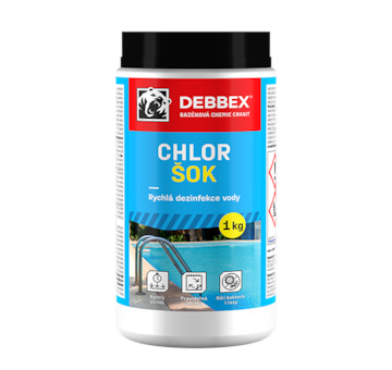 DEBBEX by Den Braven CH204 Cranit Chlor šok - rychlá dezinfekce vody 1 kg dóza namodralá