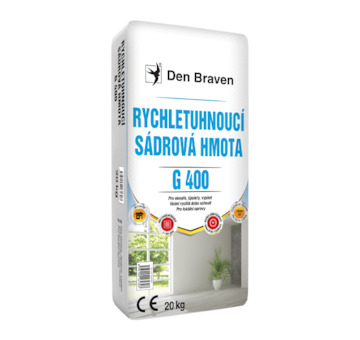 Den Braven 004105GY Rychletuhnoucí sádrová hmota G400 20 kg pytel
