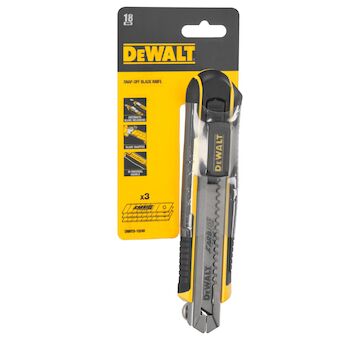 DeWALT DWHT0-10249 Plastový odlamovací nůž 18 mm  včetně tří náhradních karbidových čepelí