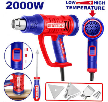 Emtop EHGN20045 Horkovzdušná pistole 2000W 50-550°C