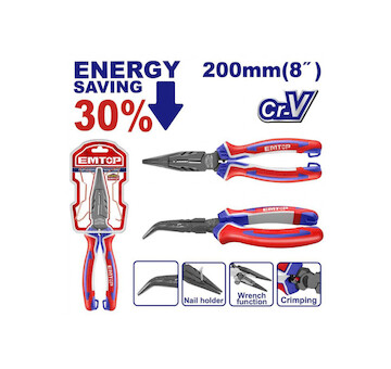 Emtop EPLRB0821 Kleště půlkulaté zahnuté 200 mm (úspora síly 30%)