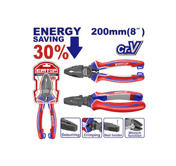 Emtop EPLRC0821 Kleště kombinované 200 mm (úspora síly 30%)