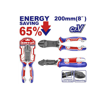 Emtop EPLRCD0851 Kleště štípací boční převodové 200 mm (úspora síly 65%)