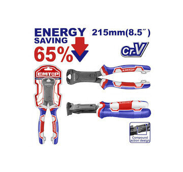 Emtop EPLRCE0851 Kleště štípací čelní převodové 215 mm (úspora síly 65%)