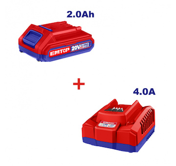 Emtop SET2AH SET - nabíječka 20V 4.0A + akumulátor 20V 2.0Ah