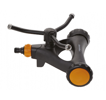Fiskars 1023657 Vířivý zavlažovač, kovový s kolečky