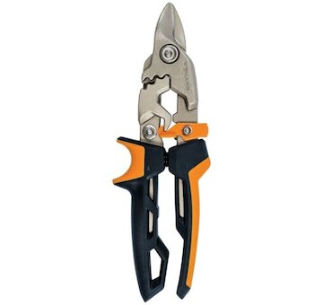 Fiskars 1027212 PowerGear převodové nůžky na plech, krátké ostří