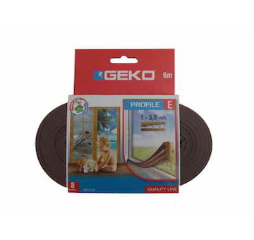 Geko G1000/2 Těsnění do oken samolepící EPDM guma E-profil 9x4mm/ 6m - hnědé