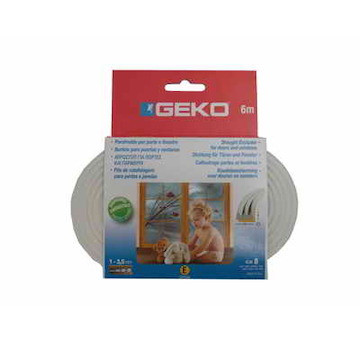 Geko G1000/4 Těsnění do oken samolepící EPDM guma E-profil 9x4mm/ 6m - bílé
