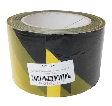 Geko G200/8 Výstražná páska žluto/černá 70mm/200m