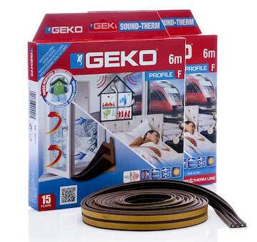 Geko G3300/4 Těsnění do oken samolepící molitan F-profil 2x 3m - hnědé