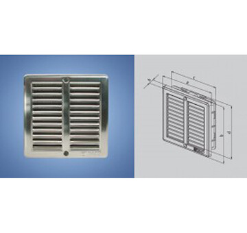 Haco 111701 Mřížka větrací rámeček, síťovina 150x150 nerez/0701
