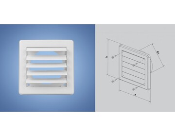 Haco Větrací mřížka gravitační 150x150 G/100 bílá 0215