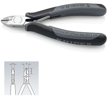 Knipex Kleště štípací boční pro elektroniku 77 02 120 H ESD
