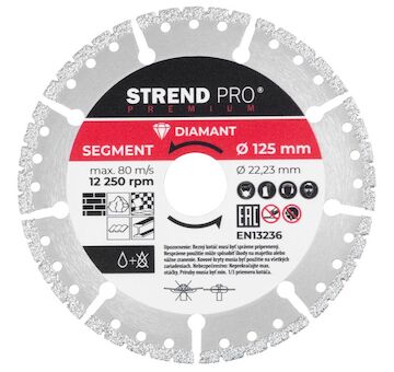 Kotouč Strend Pro Premium, Vacuum brazed, 125 mm, diamantový, řezný, multi 2232043