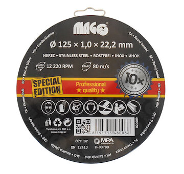 Magg 20009 Řezný kotouč na nerez 125x1,0x22,2mm - 10 ks set
