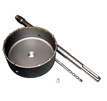 Magg 27100150 Příklepová vrtací korunka, průměr 150mm se stopkou 400mm SDS MAX