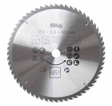 Magg 9335560 Pilový kotouč 355x3,3x30mm/60 zubů - střídavě šikmé