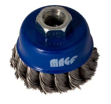 Magg BL97007N Kartáč hrnkový 65, copánkový SS 0,50, závit M14x2 - NEREZ