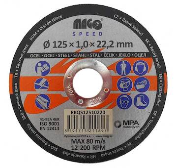 MAGG Speed RKQS12510220 Řezný kotouč na kov 125x1,0x22,2mm MAGG SPEED