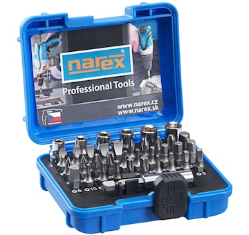 Narex 65404060 37dílná sada šroubovacích bitů a ořechů Industrial-CrV 37-Bit Box