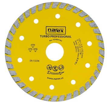 Narex 65405143 Diamantový dělicí kotouč pro stavební materiály TURBO PROFESSIONAL DIA 125 TP