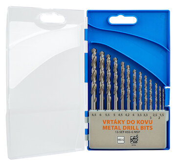 Narex 65405601 Vybrušované vrtáky pro běžné každodenní vrtání do oceli 13-SET HSS-G MSP