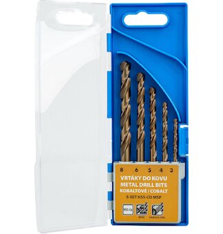 Narex 65405604 5-SET HSS-Co MSP Sada vybrušovaných vrtáků do kovu z rychlořezné oceli