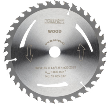 Narex 65405832 Pilový kotouč WOOD 185 × 1,6/1,0 × 20 Z36T