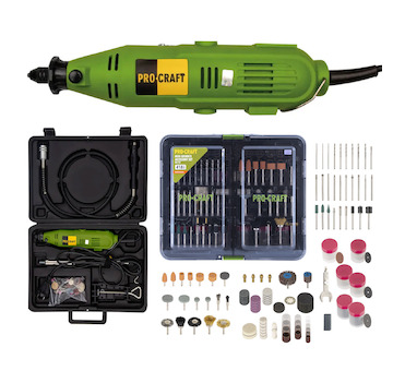 Přímá bruska Procraft PG400 + GK-418 s ohebným nástavcem a příslušenstvím | SPG400/GK-418