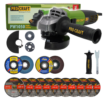 Procraft Bruska úhlová Procraft PW1050 + 10x řezný kotouč, 2x lamelový kotouč | SPW1050