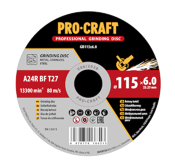 Procraft Brusný kotouč na kov Procraft GD115x6.0 | GD115x6.0