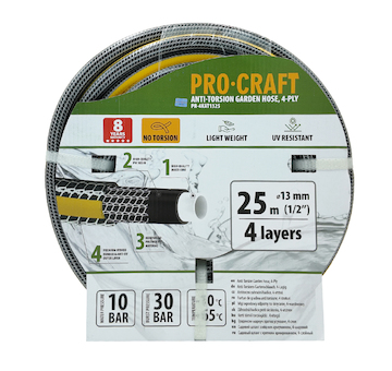 Procraft Černo-žlutá zahradní hadicí Procraft PR-4KAT1325 | PR-4KAT1325