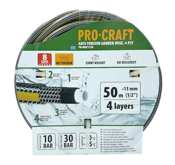 Procraft Černo-žlutá zahradní hadicí Procraft PR-4KAT1350 | PR-4KAT1350