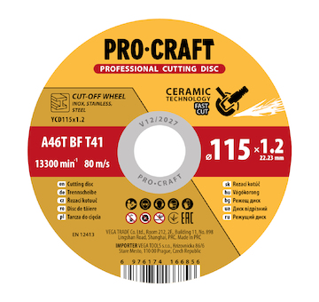 Procraft Keramický řezný kotouč Procraft Y D115x1.0 | YCD115x1.0