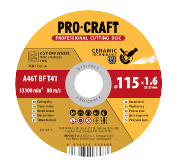 Procraft Keramický řezný kotouč Procraft Y D115x1.6 | YCD115x1.6
