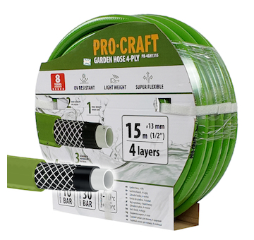 Procraft Zelená zahradní hadice Procraft PR-4GH1315 4 vrstvy, 1/2