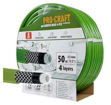 Procraft Zelená zahradní hadice Procraft PR-4GH1350 4 vrstvy, 1/2