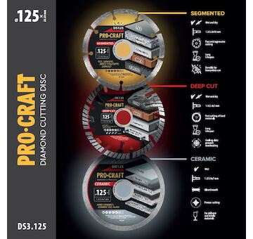 Sada diamantových kotoučů Procraft DS3.125 (DS125/DR125/DC125) | DS3.125
