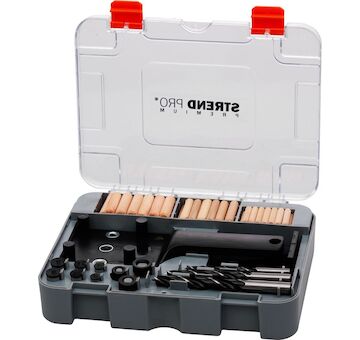 Sada Strend Pro Premium, pro vrtání otvorů pro kolíkové spoje, pro truhláře, 83 ks 2173616
